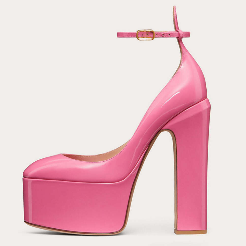 New Super High Heels Patent Leather Pumps Round Toe Platform Shoes Women Fashion Party Sandalias De Las Mujeres