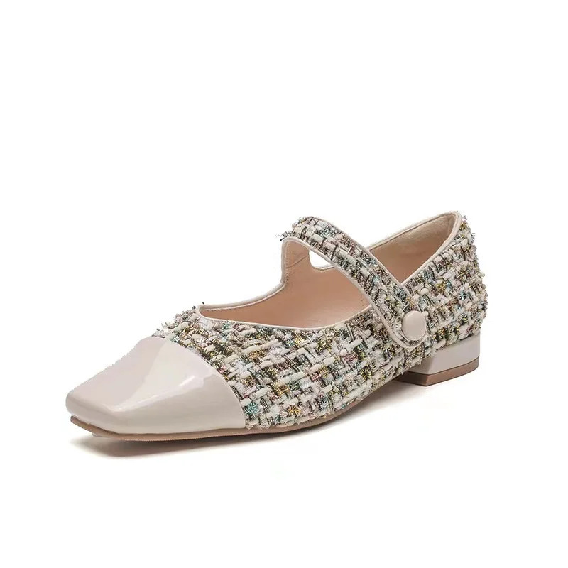 2024 Spring/Summer Retro Plaza Small Wind Single Shoes Womens Flat Feet French Mens Ballet Single Shoes 240614