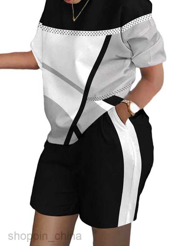 Women's Tracksuits Summer New Women's Short sleeved Two piece Commuter Set for Women Sets