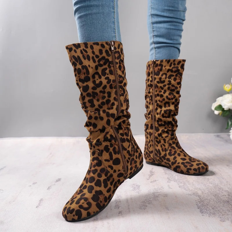 Autumn Winter Plus Size Flat Shoes for Women Fashion Side Zipper Womens Thigh High Boots 240612