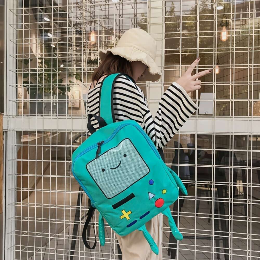robot creative design backpacks firls funny games console pattern for women cute cartoon canvas backpack travel bag H6.14#28 ddmythur