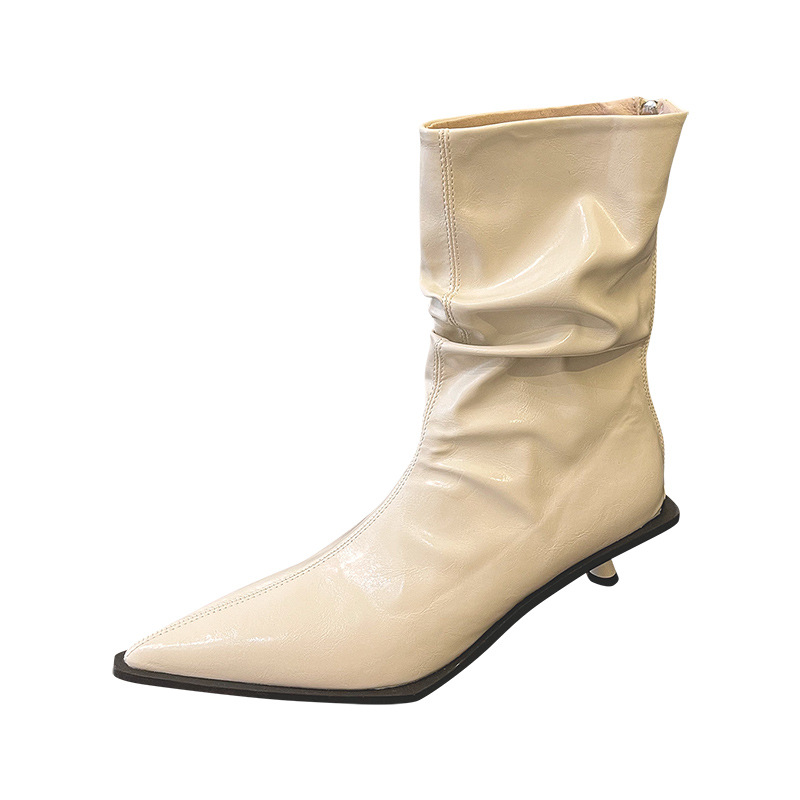 2024 Autumn Casual Boots for Women Cozy Minimalist Style Comfy Chunky Heels | Triple White