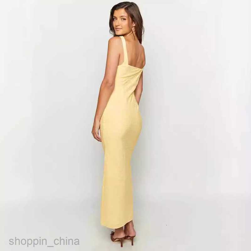 Basic Casual Women Dresses Women's Summer Sexy V-Neck Sleeveless Long Slim Wrapped Hip Style Slimming Dress