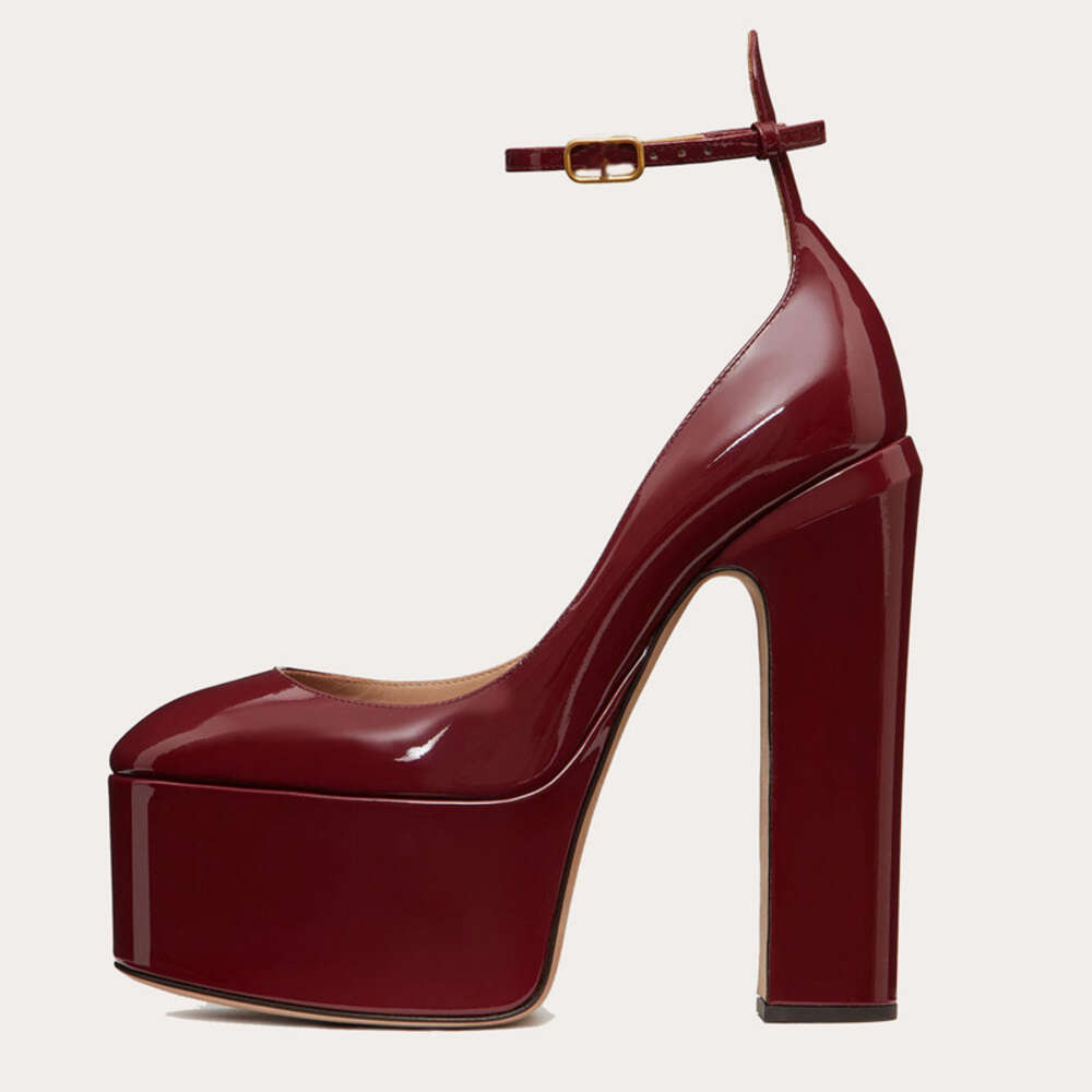 New Super High Heels Patent Leather Pumps Round Toe Platform Shoes Women Fashion Party Sandalias De Las Mujeres