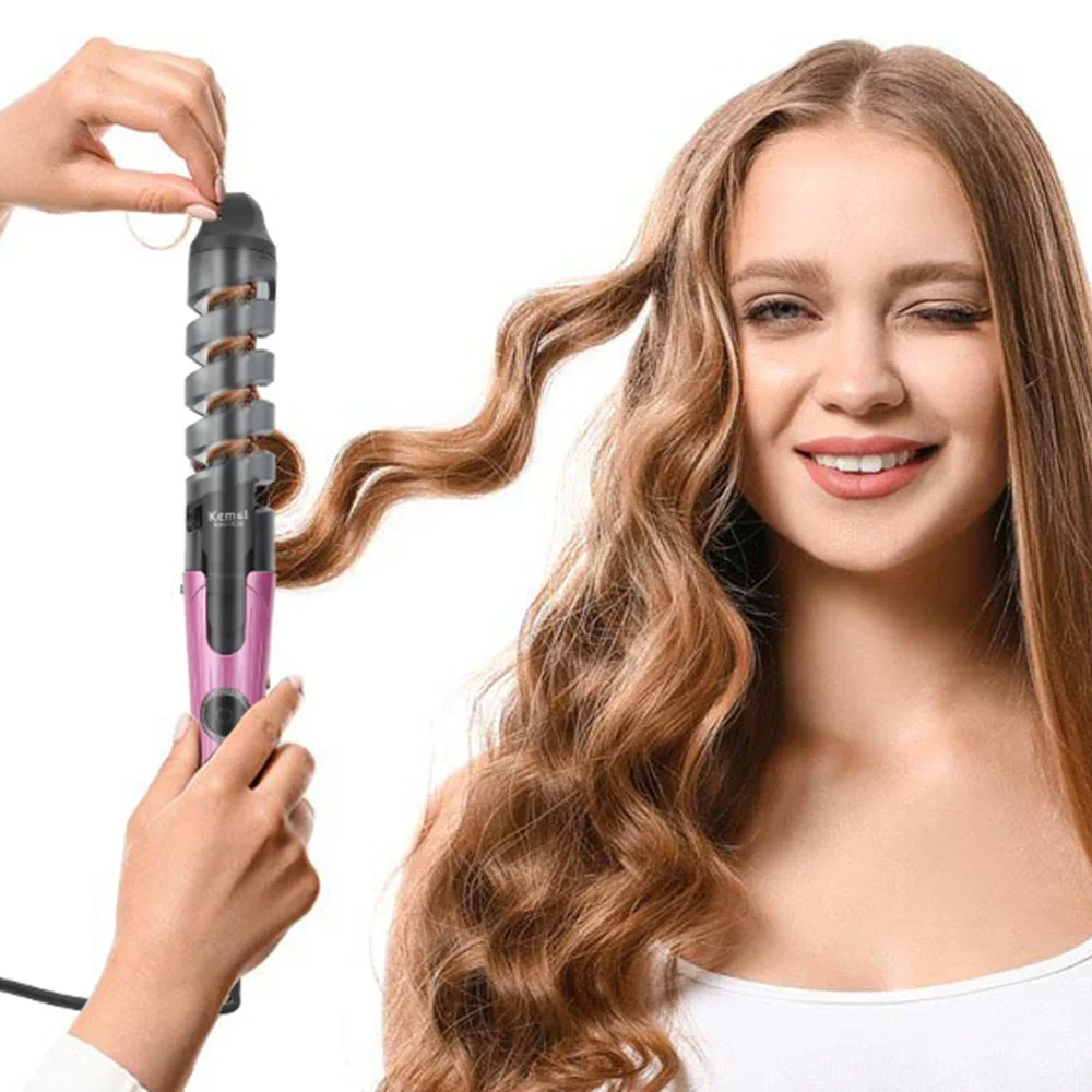 Spiral Curling Iron Fast Heating Curling Wand Professional Ceramic Hair Curler Iron Styling Tools Safety Anti-high Temperature
