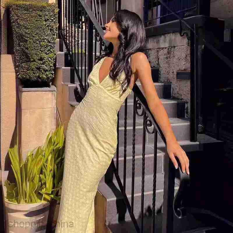 Basic Casual Women Dresses Women's Summer Sexy V-Neck Sleeveless Long Slim Wrapped Hip Style Slimming Dress