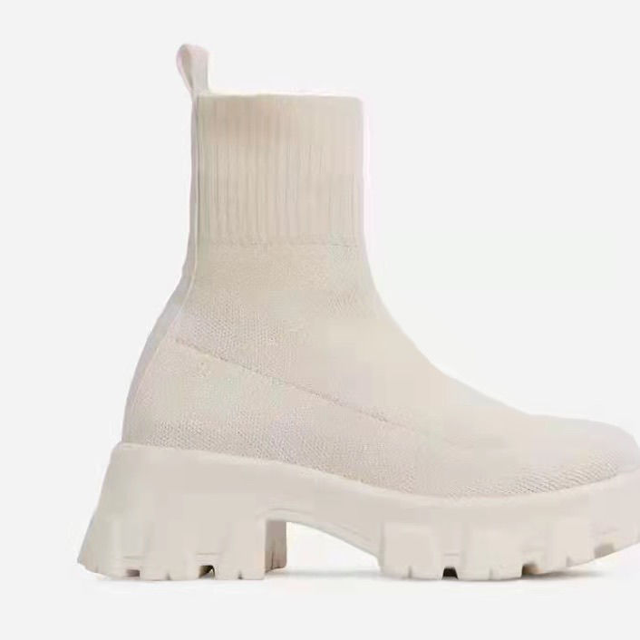 Autumn Winter Women's Martin Boots Thick Sole Casual Style Minimalist Style Round Toe Comfortable Triple Black fashion