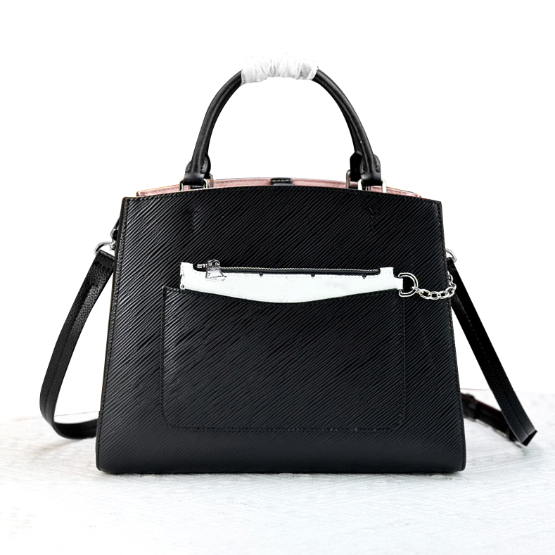 Mirror quality Women Designer Handle Shoulder Bag Marelle tote Designer Fashion Lady Luxury Black Shoulder handbag Crossbody bags Water Ripple Leather tote bag