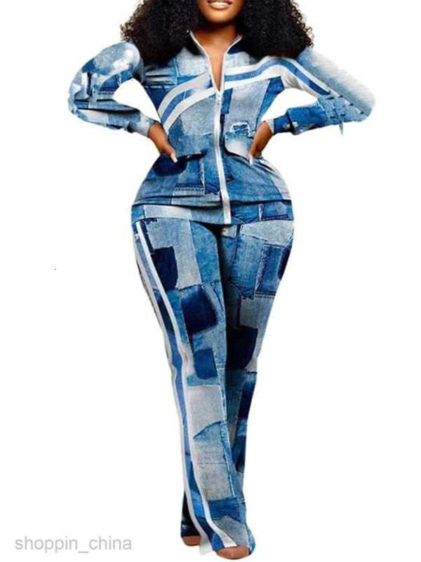 Women's Tracksuits Women's Autumn/Winter New Two Piece Printed Pants Set Sets