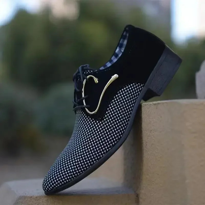 Canvas Derby Shoes Mens Dress Shoes Wedding Canvas Leisure Apartment Mens Formal Footwear Mixcolor Loafers Chaussures Hommes Blue 240614