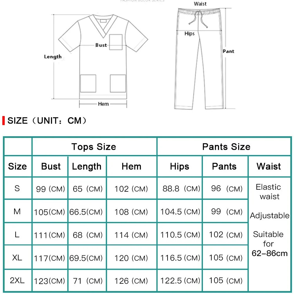 Blue Hospital Uniform Soft Elastic Fabric Clinic Workwear Operating RoomTop Pants Clothes Scrub Set Jogger Suit 240604