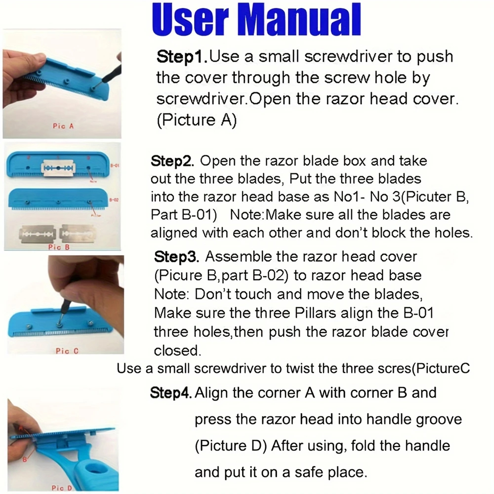 New Men Back Hair Remover DIY Body Shaver Razor for Back Body Hair Trimmer Extra Long Handle Wet Dry Shave Remover 5Blades