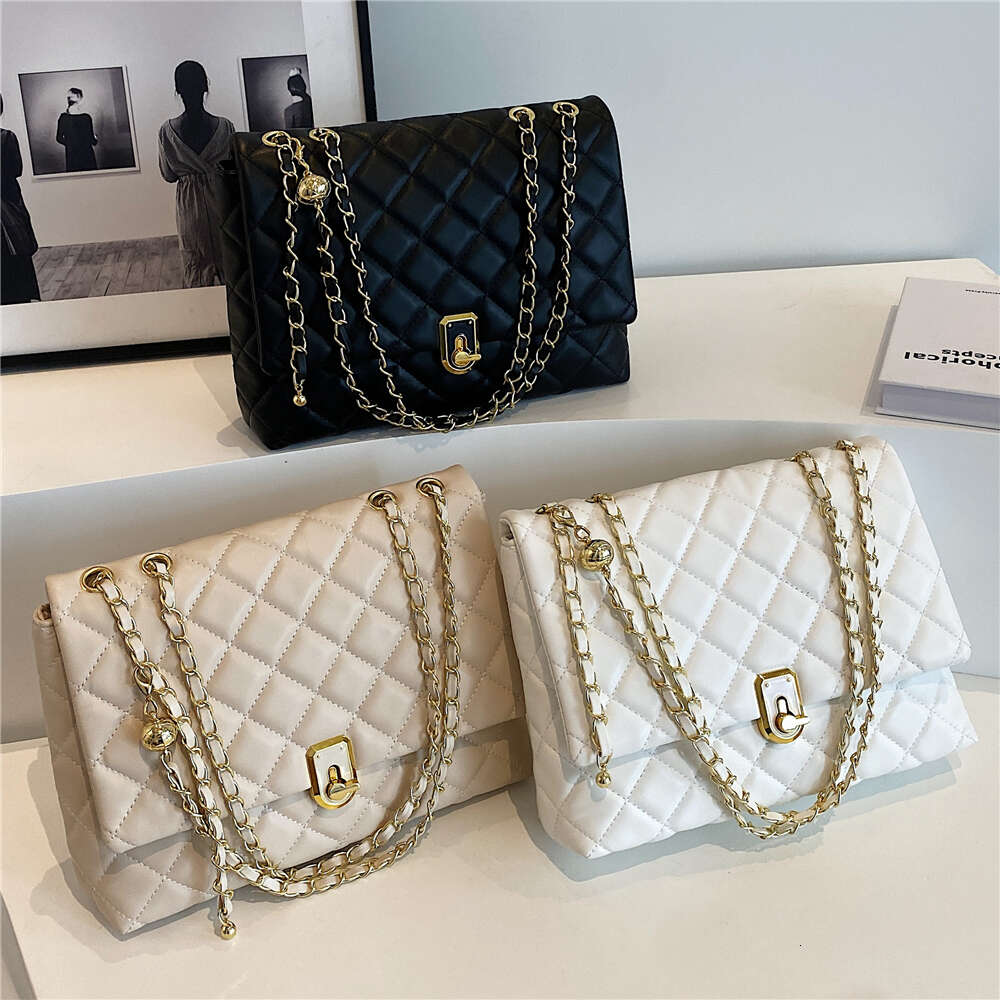 Toptrends Quilted Leather Chain Crossbody Shoulder Bags For Women 2024 Trend Designer Large Capacity Ladies Handbags And Purses H6.14#35 ddmySept