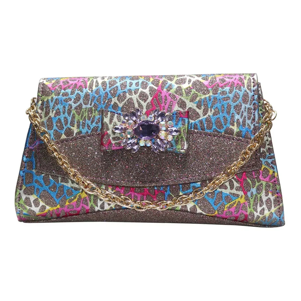 Italian Shoes and Bag Sets with Colorful Stones for Evening Party - African Fashion 2024 Handbags Match 240613 4 Hbags