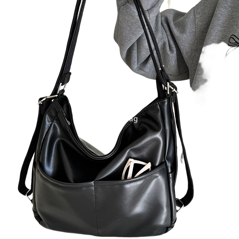 Soft leather bag women's large capacity three purpose backpack commuting tote bag multifunctional backpack diagonal crossing backpack