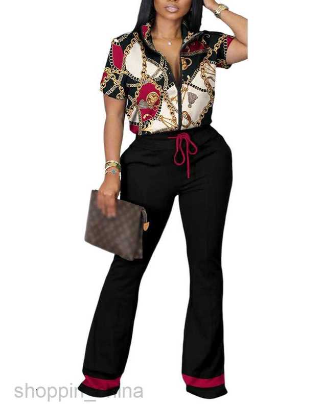 Women's Tracksuits Women's spring and summer new two-piece fashion zipper short-sleeved trousers set Sets