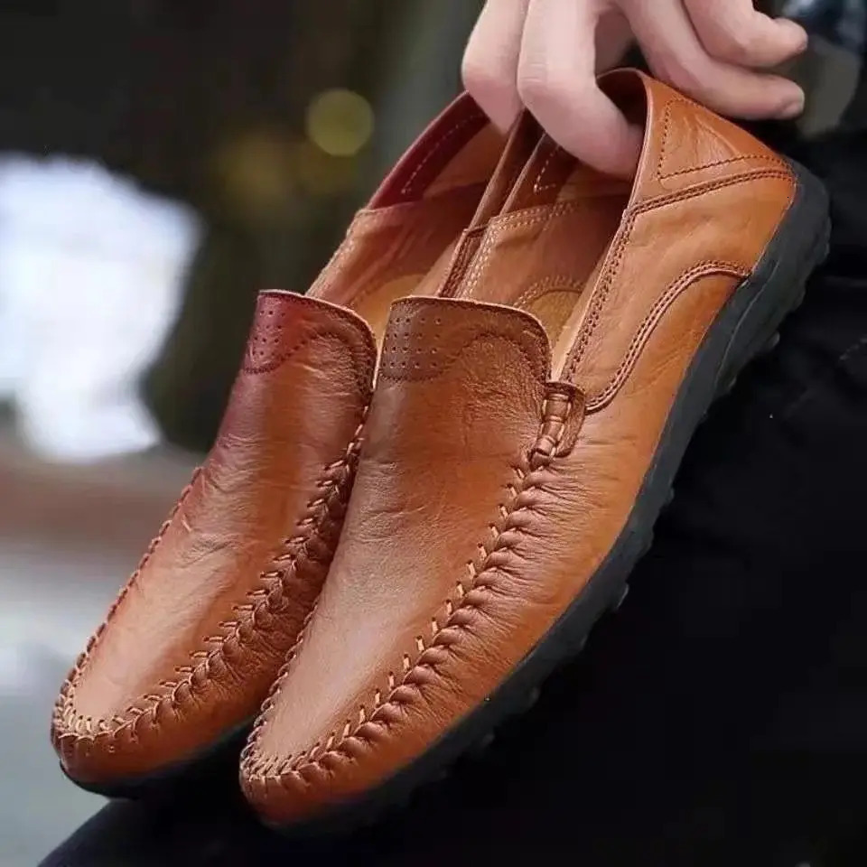 Leather mens casual shoes at special prices Spring and Summer mens casual flat shoes Business pedals High end mens casual flat shoes 240612