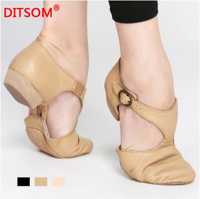 Natural leather elastic jazz ballet dance shoes female teacher dance sandals soft yoga gym sports shoes 240614