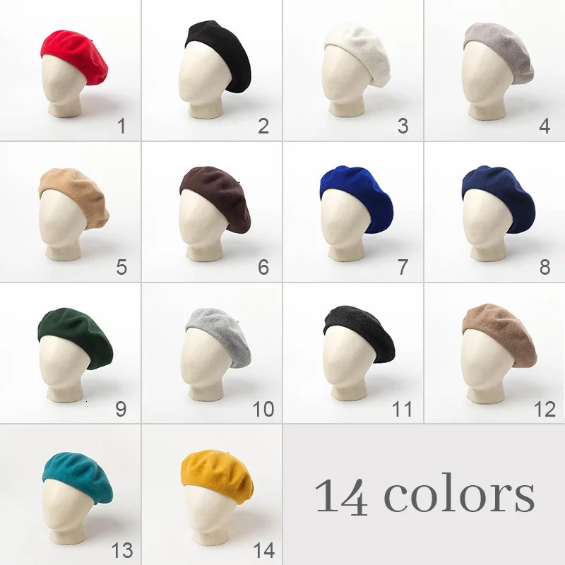Men Women Military Army Soldier Hat Wool Beret Uniform Cap Spring Winter Retro Classic French Artist Berets 240603