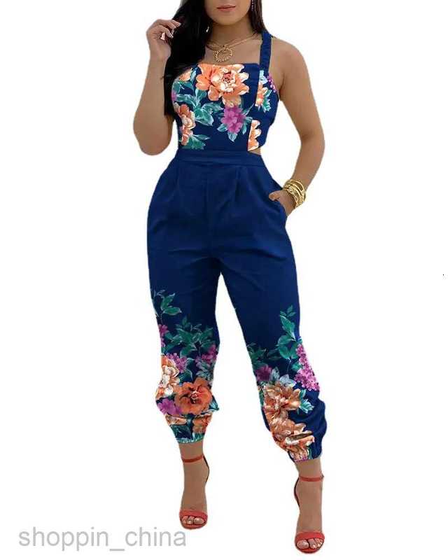 Women's Tracksuits Spring/Summer New Women's Commuter Strap Leggings jumpsuit Sets
