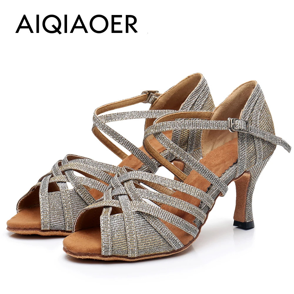 Womens High Heels for Women Elegant Woman Heeled Shoes Womens Medium Heel Sandals Latin Dance Summer Womens Latino Stage 240614