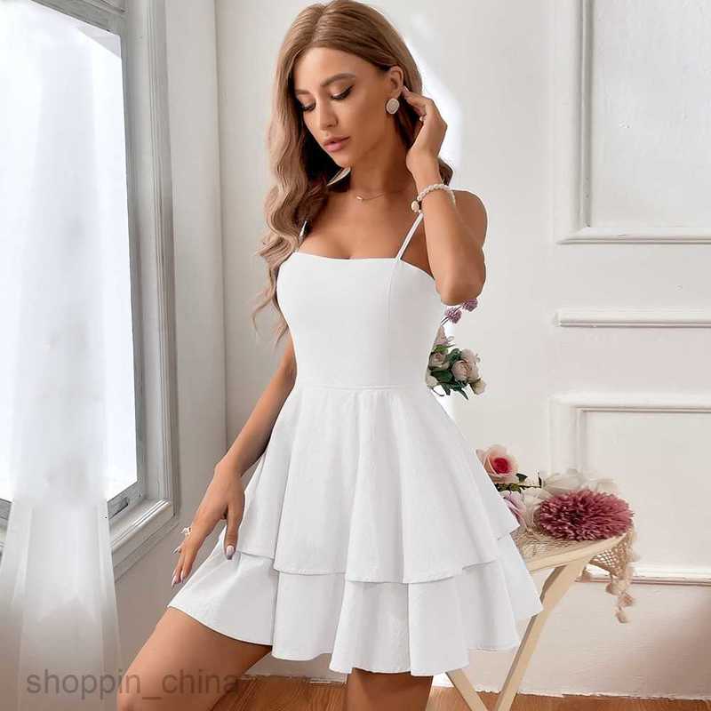 Basic Casual Women Dresses Spring/Summer Back Bow Tie Short Sexy Strap Dress