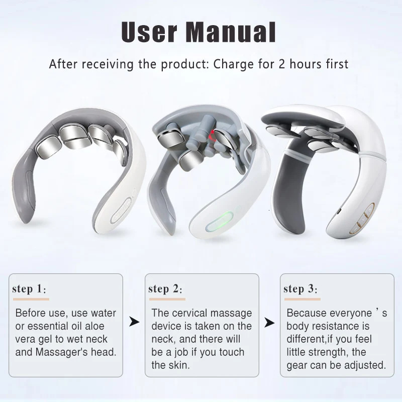 Neck Massage Instrument Intelligent Electric Rechargeable Heating Pressing Magnetic Pulse Neck Massage Instrument 240531