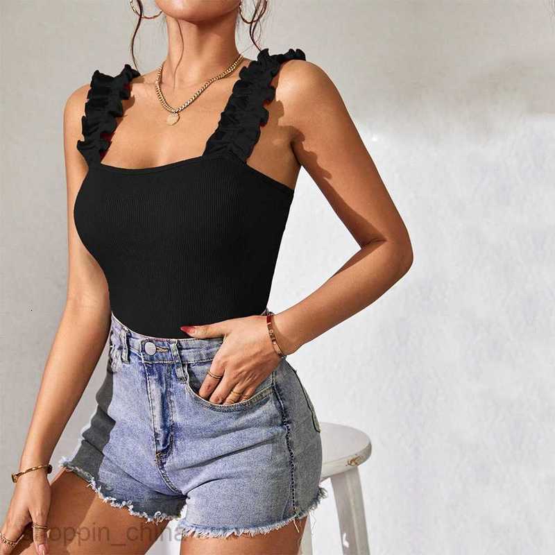 Women's Jumpsuits Rompers Women's new knitted camisole top, solid color sexy inner layer and outer sleeveless jumpsuit