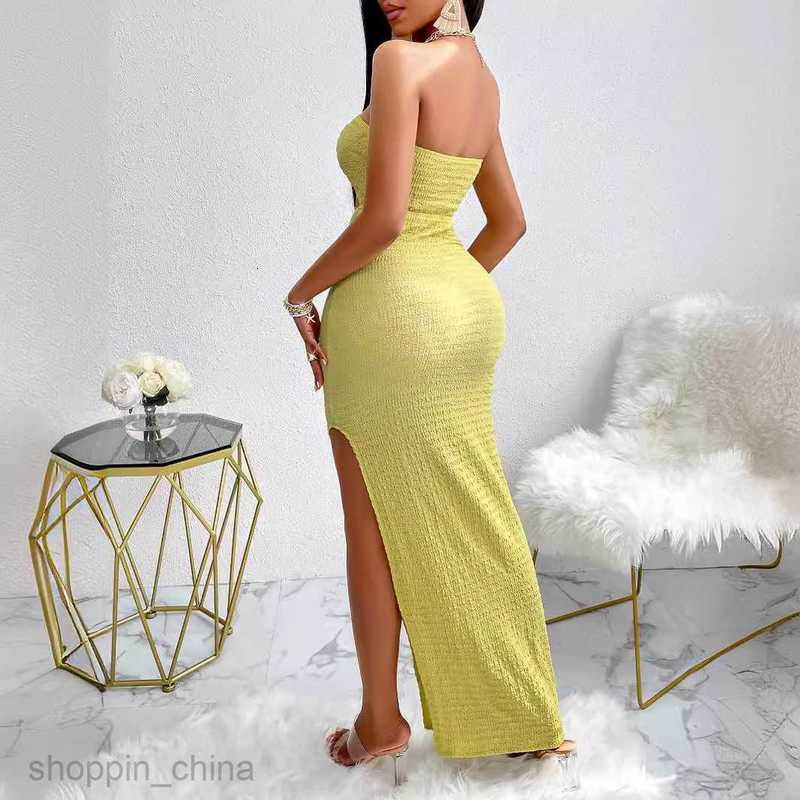 Two Piece Dress Sets New women's solid color fashionable and sexy style strapless hollow out dress for women