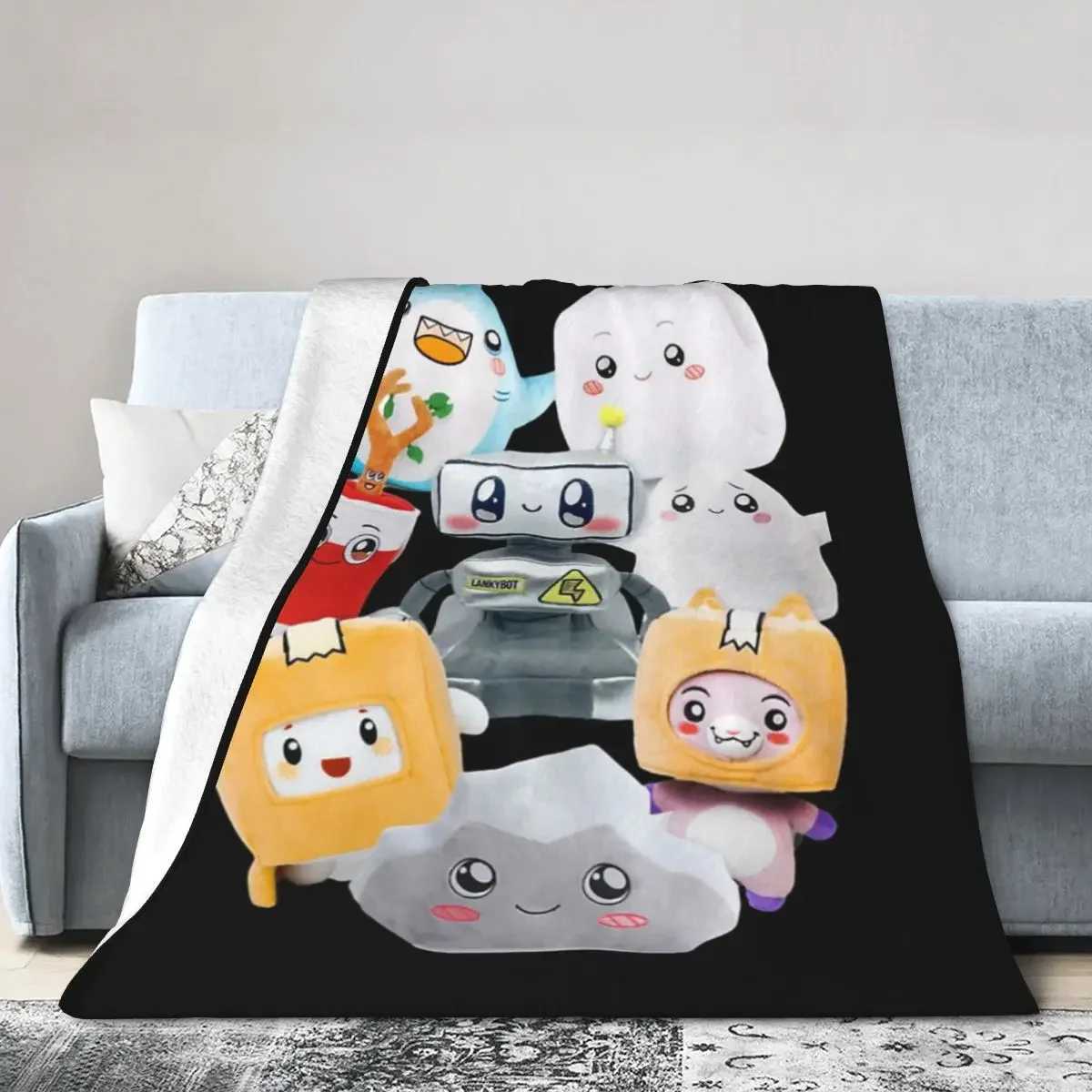 Blankets Rocky Lankybox Lanky Box Blankets Soft Warm Flannel Throw Blanket Cover for Bed Living room Picnic Travel Home SofaL406