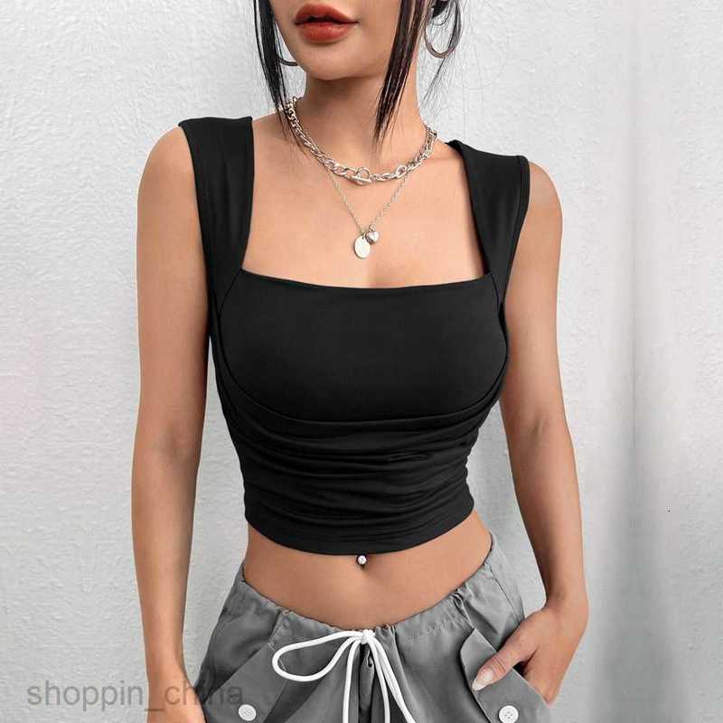 Women's T Shirt Women's Slim Short Sexy Solid Color Bra Wrapped Tank Top Inner Strap tees tops