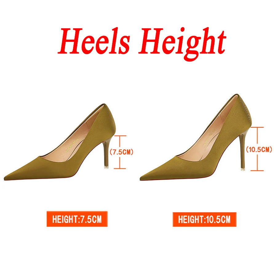 Womens 7.5cm 10.5cm High Heels Scarf Silk Satin Pump Office Womens Green fetish Wedding Bridal Ball Shoes Plus Size 34-43 240612