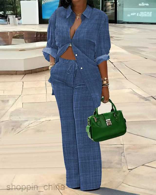 Women's Tracksuits Autumn New Women's Printed Long sleeved Two piece Pants Set for Women Sets