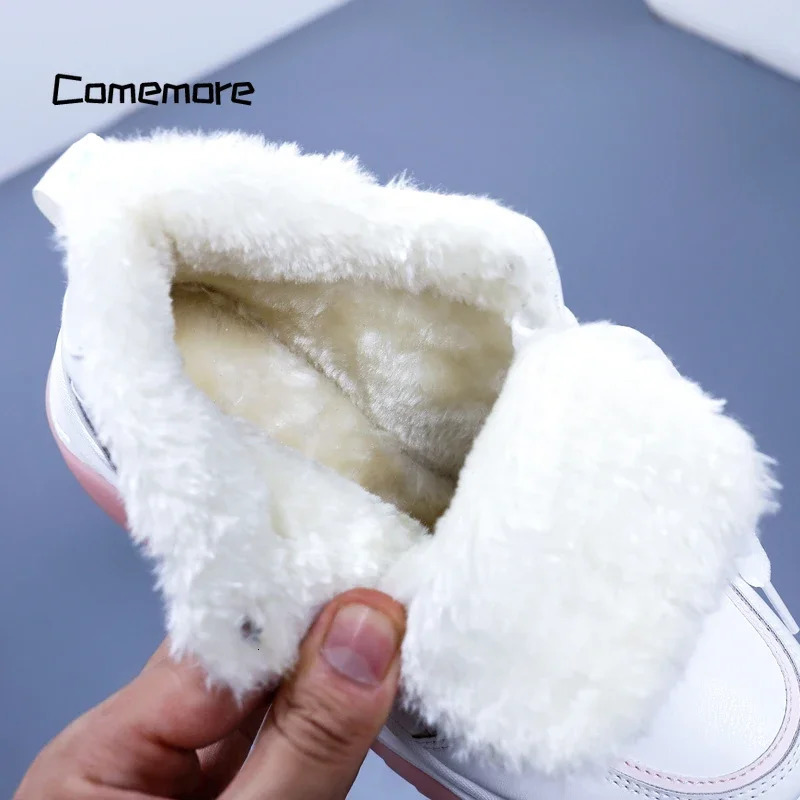 Comemore Womens Platform Sports Shoes Winter Womens High Top Sports Shoes Zapatillas Mujer Womens Plush Warm Casual Sports Shoes 240614