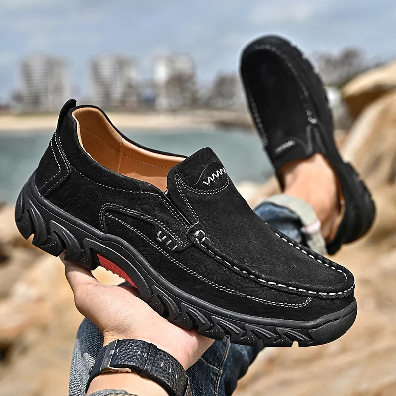 Genuine leather mens shoes breathable mens shoes casual shoes comfortable mens shoes fashionable soft outdoor 240612
