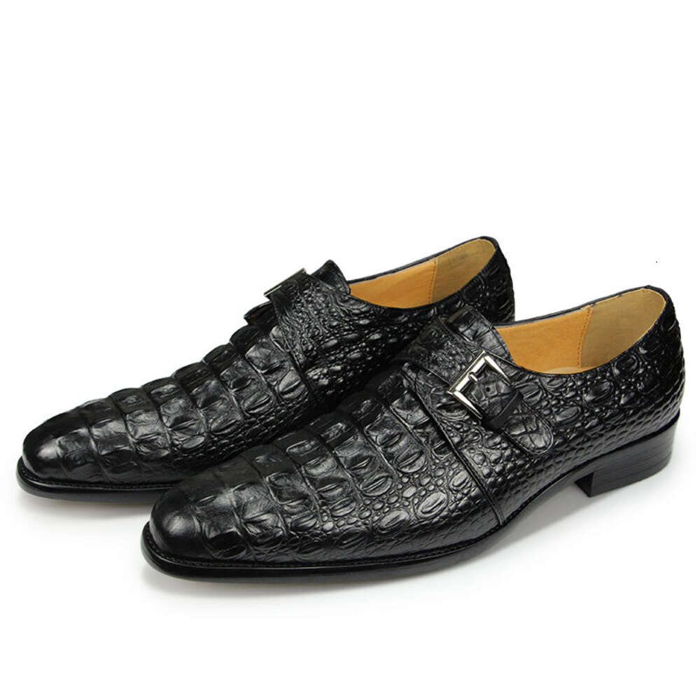 Crocodile Pattern Formal Leather Shoes Monk Strap Oxford Mens Italy Style Loafers Sapato Social Mascuo atilla 241111