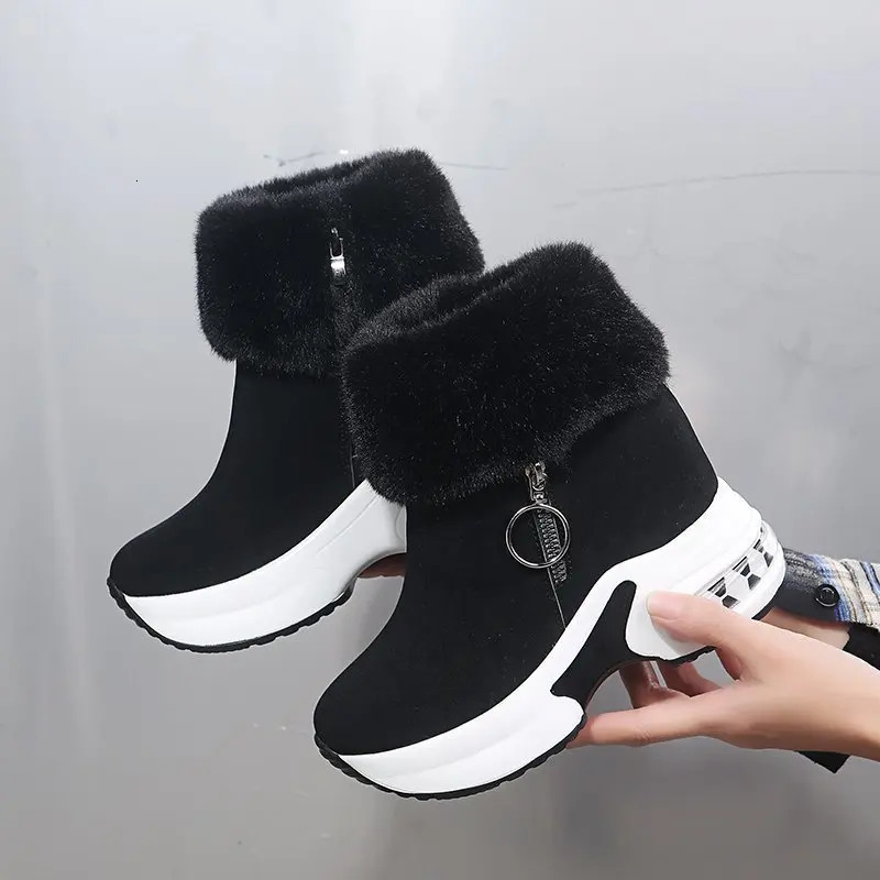 Winter womens warm sports shoes platform snow boots ankle boots womens waist boots womens lace boots 240612