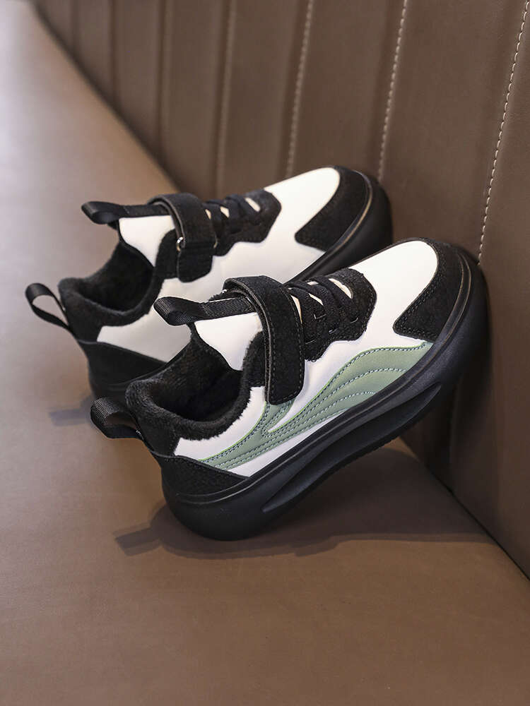 High Quality Fashionable Winter Warm Sneakers Anti-slip Kids Little White Shoes for Boys and Girls