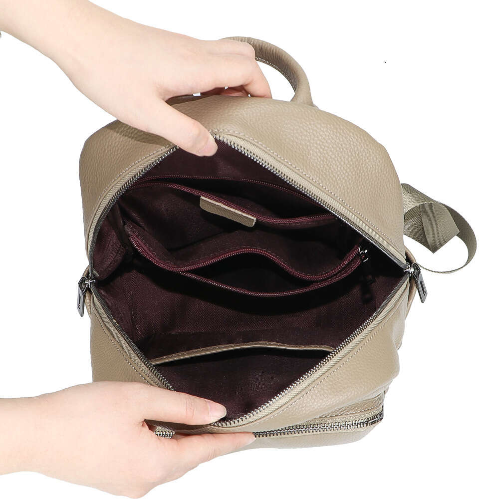 Bagger Royal Backpacks for Women, Genuine Leather Zipper Daypack, Large Capacity Shoulder Bag Handbag 1621 H6.14#145.9 ddmythur