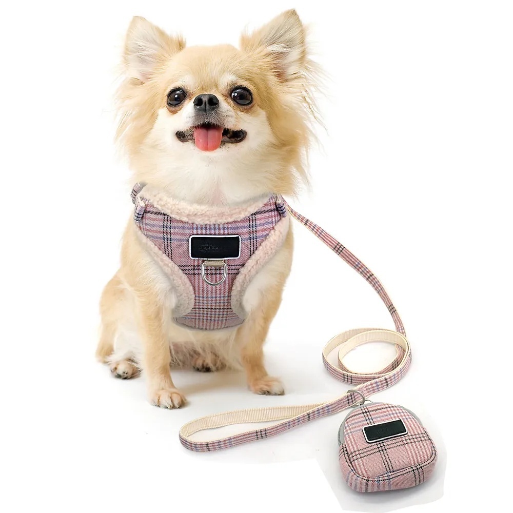 Dog Collar Leash Set: Soft Adjustable Pet Harness Vest For Chihuahua, Puppy, Small/Medium Dogs