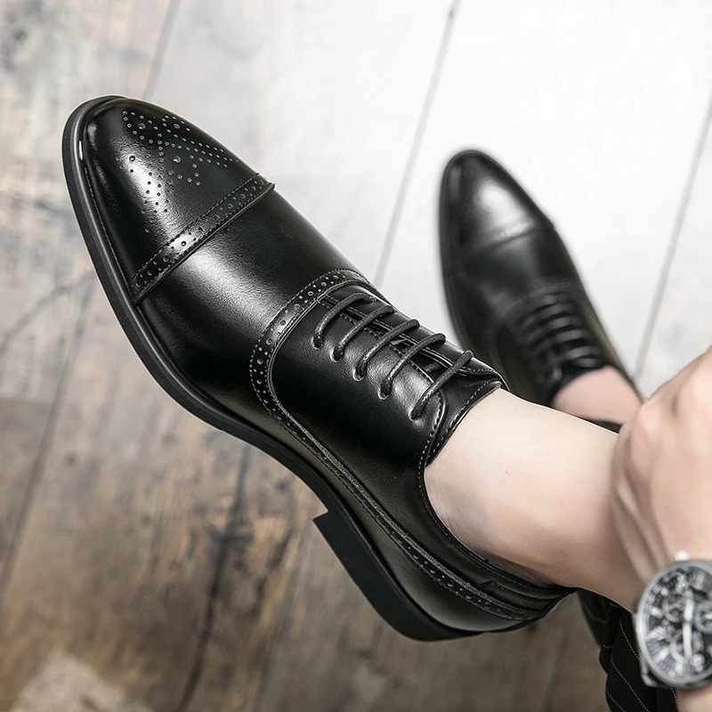 Business Formal Black Leather Shoes Mens Fashion Casual Dress Shoes Classic Italian Formal Oxford Shoes For Men Zapatos Hombre 240614