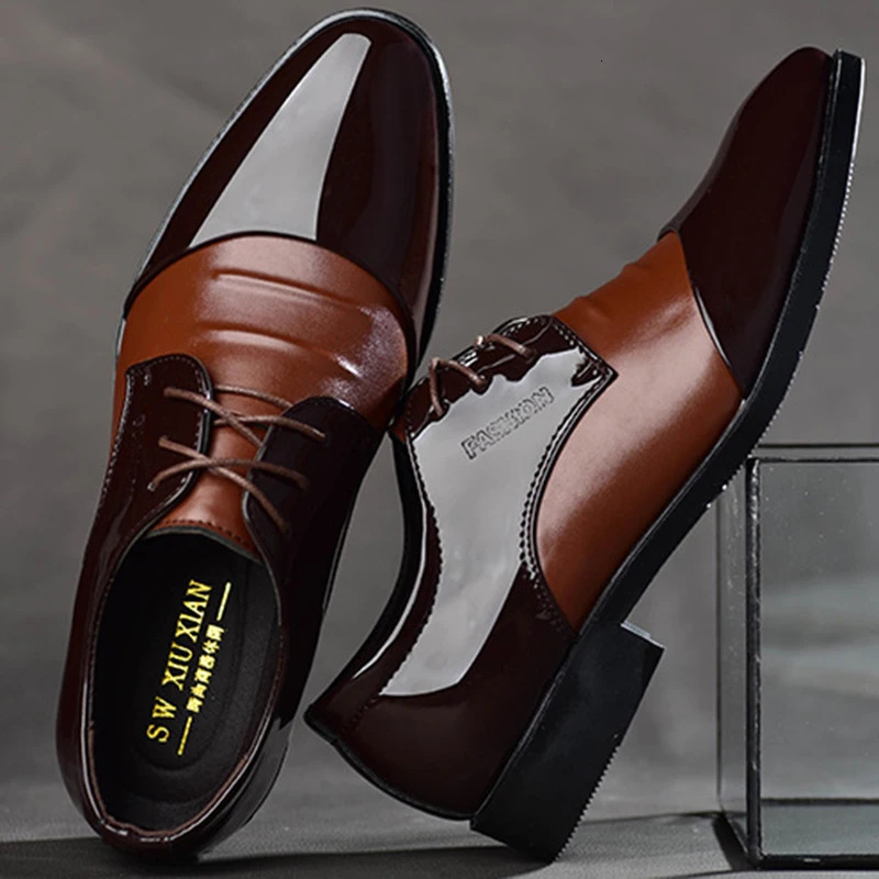 Retro Classic Dress Shoes for Black PU Leather Oxfords Casual Business Shoes for Male Wedding Party Office Formal Work Shoes 240614