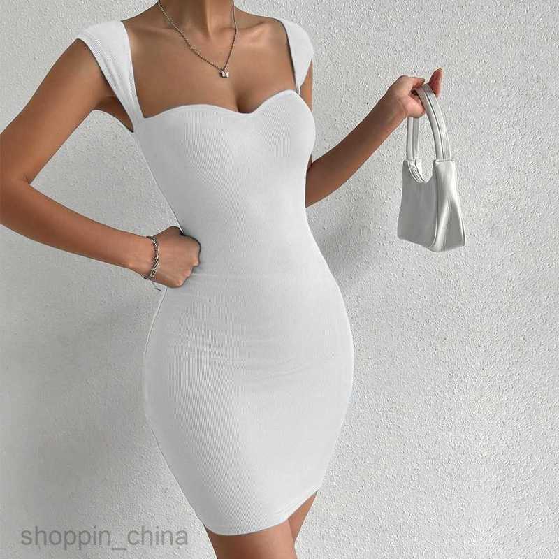 Basic Casual Women Dresses Spring/Summer New Women's Sexy Short Skirt Sleeveless Knitted Wrapped Hip Strap Dress