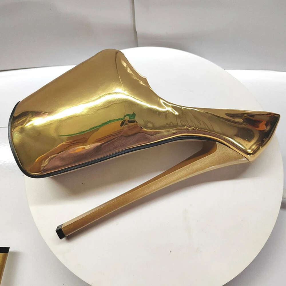 22Cm Sexy Ultra High Heels Women's 2024 Spring Autumn Pumps Leather Platforms Shoes Gold Red Pink Evening Party Stilettos Woman