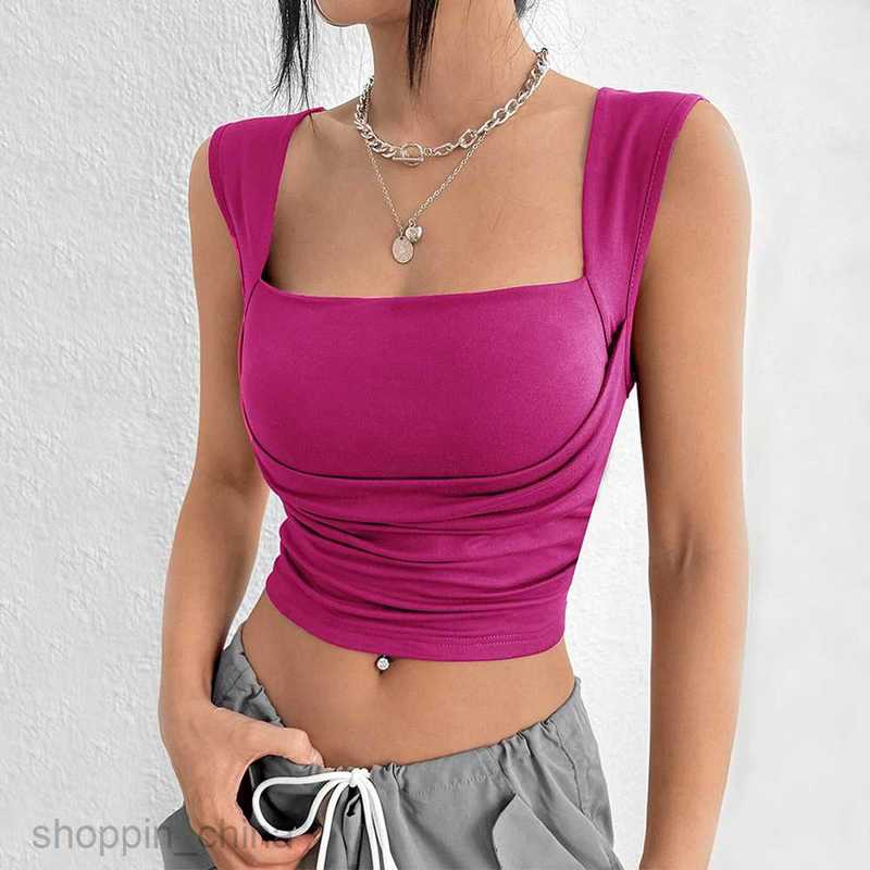 Women's T Shirt Women's Slim Short Sexy Solid Color Bra Wrapped Tank Top Inner Strap tees tops