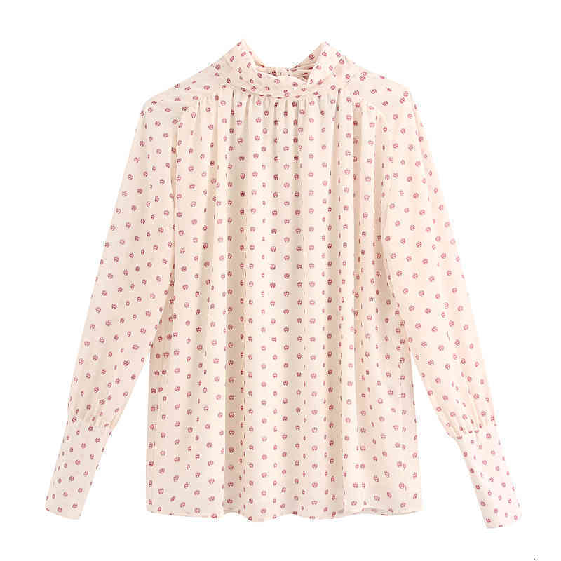 Sweet Chic Bow Flowers Printed Blouse Women Fashion O-Neck Shirts Elegant Ladies Long Sleeve Tops 210520