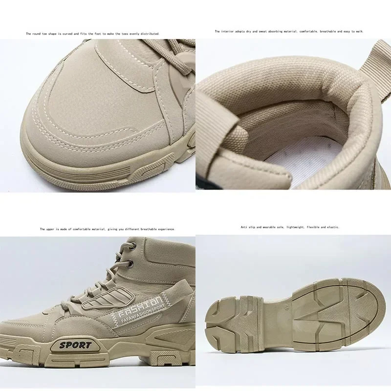 Men Boots Ankle Autumn Outdoor Military Booties Winter Comfort High Top Shoes for Platform Work Botas Hombre 240613 250228