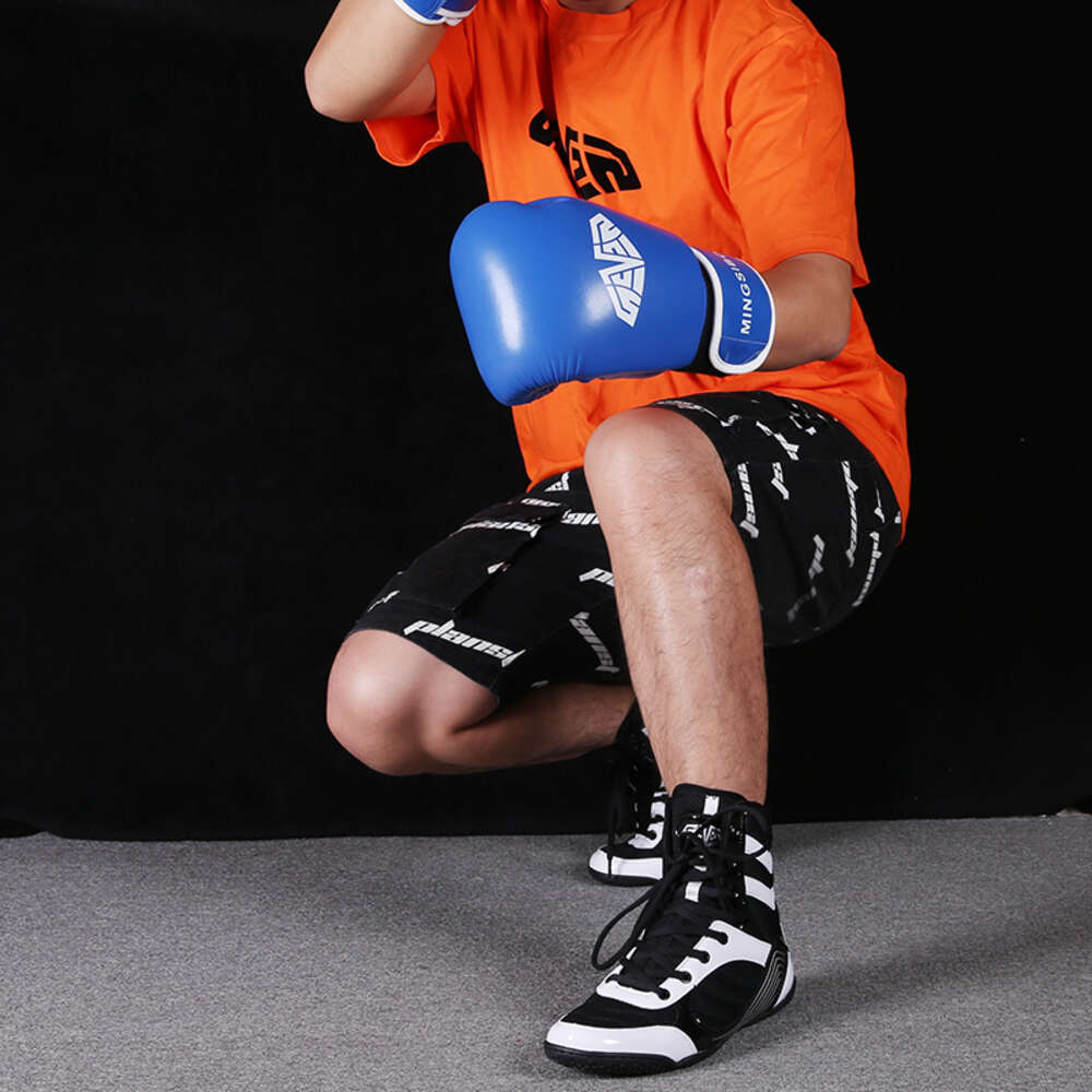 New Design Professional Combat Fiess Bodybuilding Boots Custom High Top Boxing Shoes