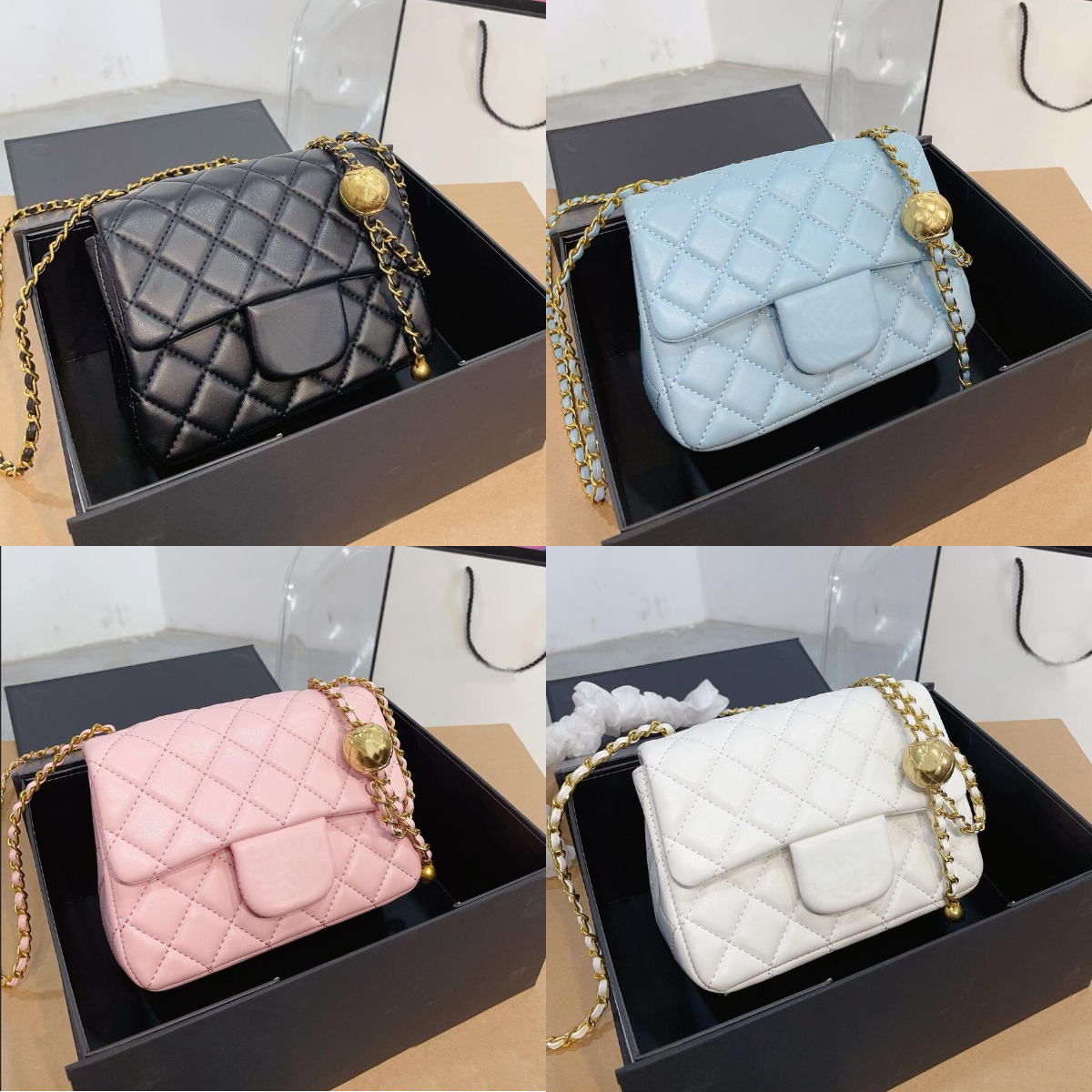 CF Shoulder CC Mini Flap Chain Strap Cross Body Bag Handbag With Gold Ball Women Fashion Purse Classic Style Crossbody Fencefinds Designer Bags