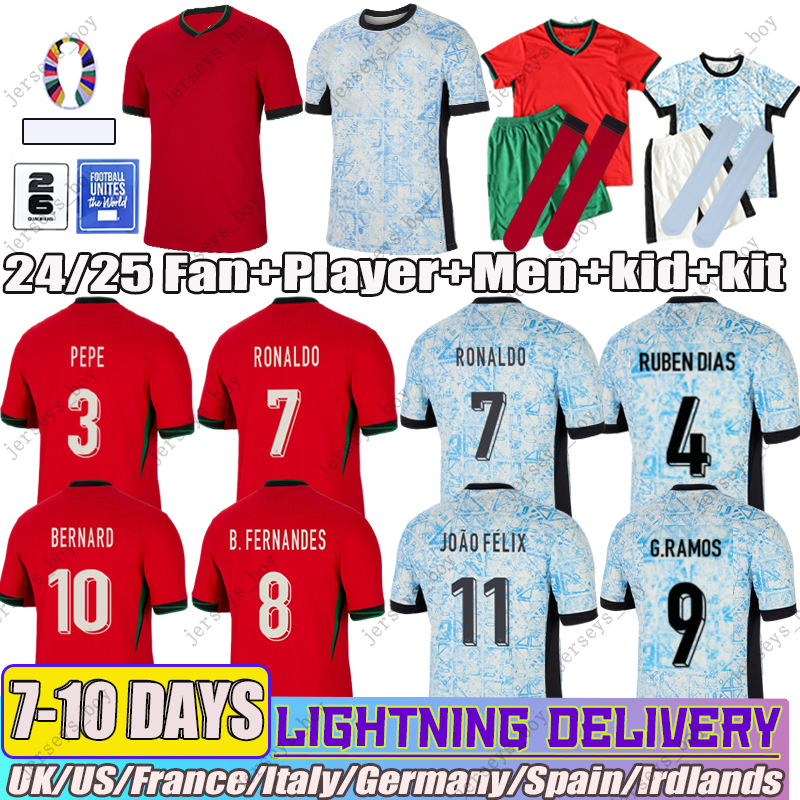 24 Portugal jersey football jersey Ruben Ronaldo PEPE BERNARDO Portuguese Portugals football jersey men's children's set Portugal's Euro victory over Thailand FPFs